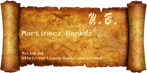 Martinecz Benkő névjegykártya